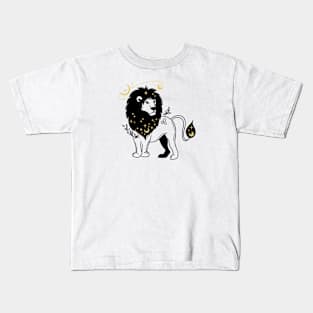 Black and Gold Zodiac Sign LEO Kids T-Shirt